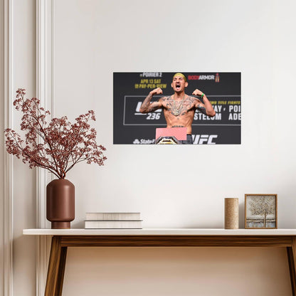 Max Holloway Intense UFC Weigh-In | MMA Fighter Poster | UFC Legend Wall Art - Sports Poster
