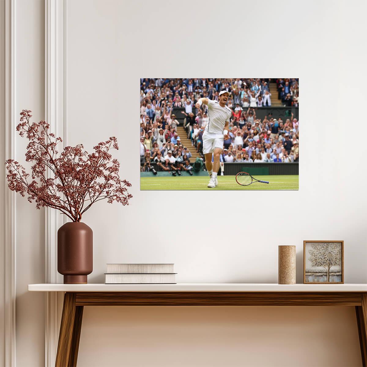 Andy Murray 2016 Wimbledon Champion | Tennis Legend Poster | Victory Celebration Print - Sports Poster