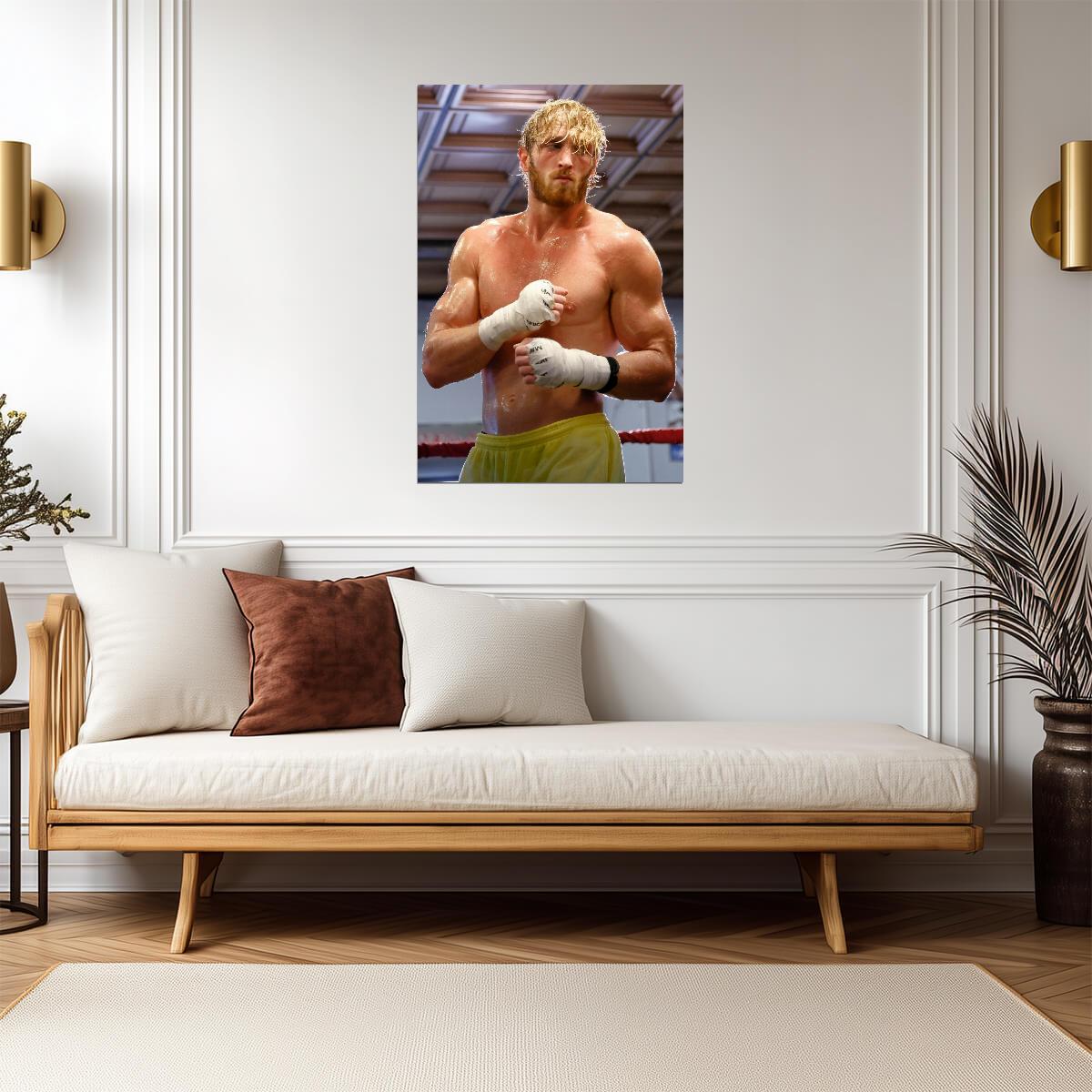 Logan Paul Boxing Training | Combat Sports Poster | Gym Motivation Wall Art - Sports Poster