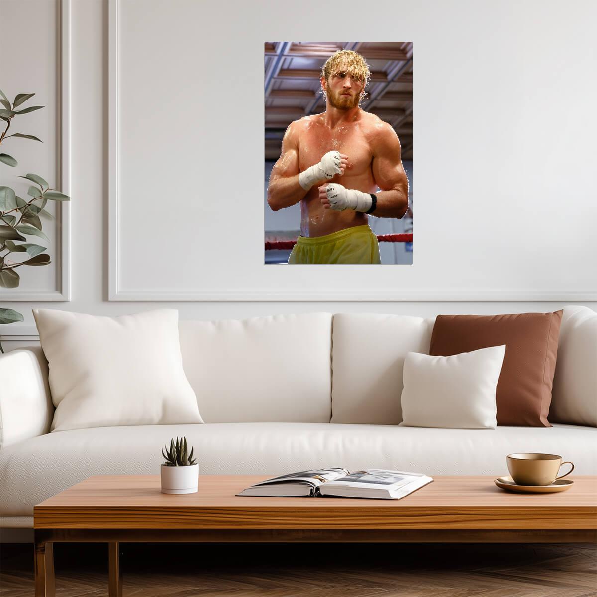Logan Paul Boxing Training | Combat Sports Poster | Gym Motivation Wall Art - Sports Poster