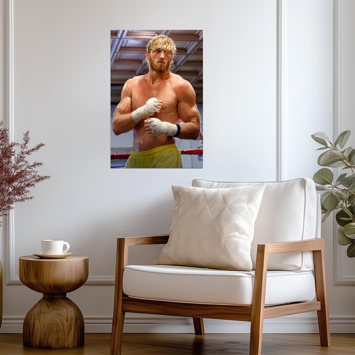 Logan Paul Boxing Training | Combat Sports Poster | Gym Motivation Wall Art - Sports Poster