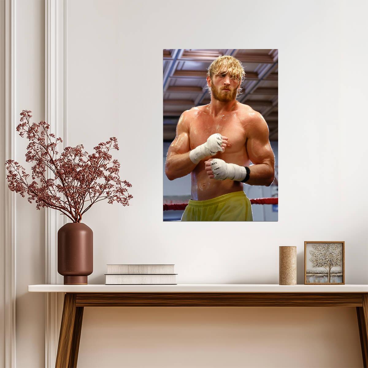 Logan Paul Boxing Training | Combat Sports Poster | Gym Motivation Wall Art - Sports Poster