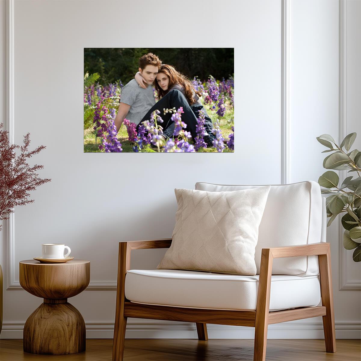 Twilight Saga Bella & Edward | Purple Flower Field Poster | Romance Movie Wall Art - Movies & TV Poster
