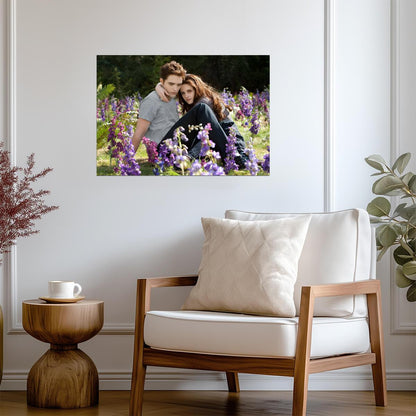 Twilight Saga Bella & Edward | Purple Flower Field Poster | Romance Movie Wall Art - Movies & TV Poster
