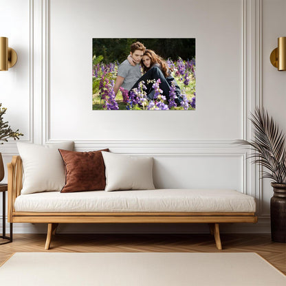 Twilight Saga Bella & Edward | Purple Flower Field Poster | Romance Movie Wall Art - Movies & TV Poster