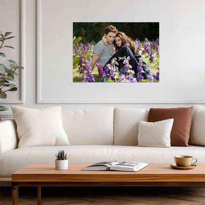 Twilight Saga Bella & Edward | Purple Flower Field Poster | Romance Movie Wall Art - Movies & TV Poster