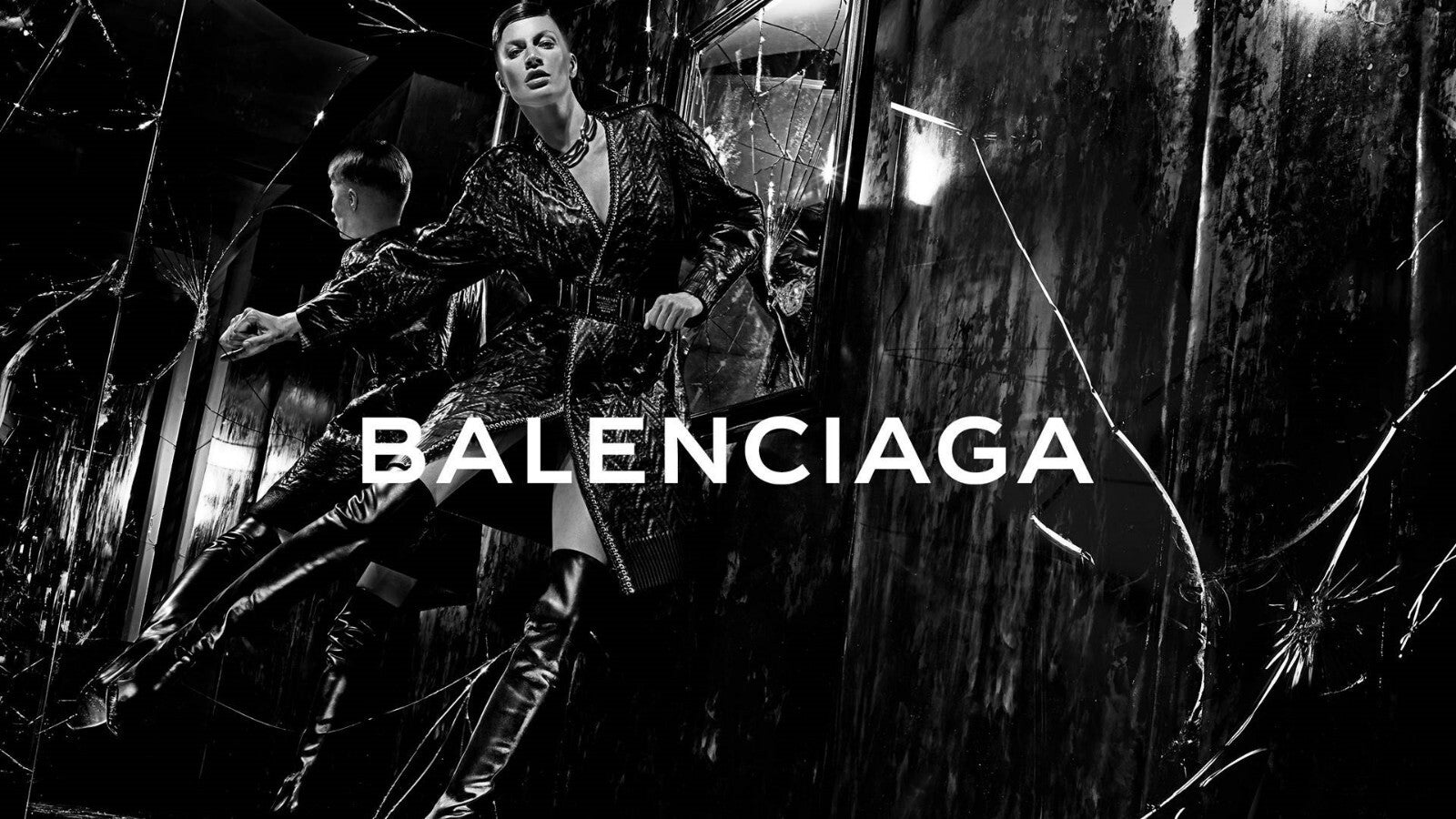 Balenciaga Logo Black and White | Modern Fashion Poster | Abstract Brand Wall Art - Photography Poster