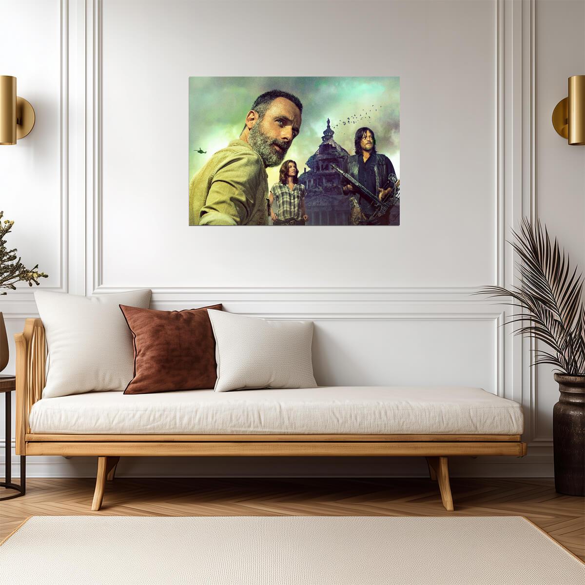 The Walking Dead Season 9 | Rick Grimes Daryl Dixon & Maggie | Zombie Apocalypse Poster - Movies & TV Poster