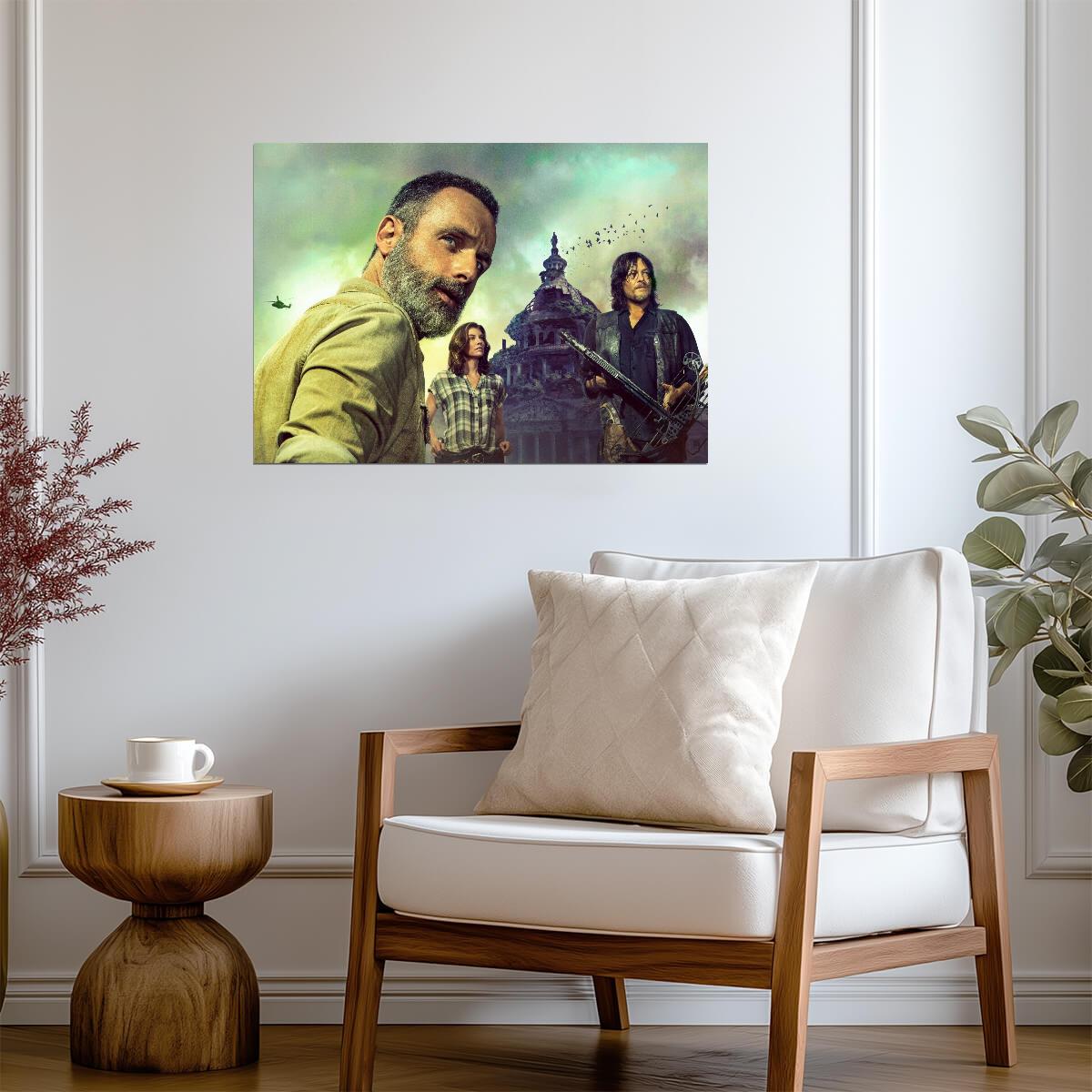 The Walking Dead Season 9 | Rick Grimes Daryl Dixon & Maggie | Zombie Apocalypse Poster - Movies & TV Poster