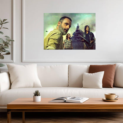 The Walking Dead Season 9 | Rick Grimes Daryl Dixon & Maggie | Zombie Apocalypse Poster - Movies & TV Poster