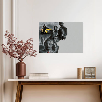 Better Call Saul Cast Collage | Black and White TV Show Poster | Character Art Print - Movies & TV Poster