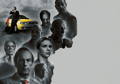 Better Call Saul Cast Collage | Black and White TV Show Poster | Character Art Print - Movies & TV Poster