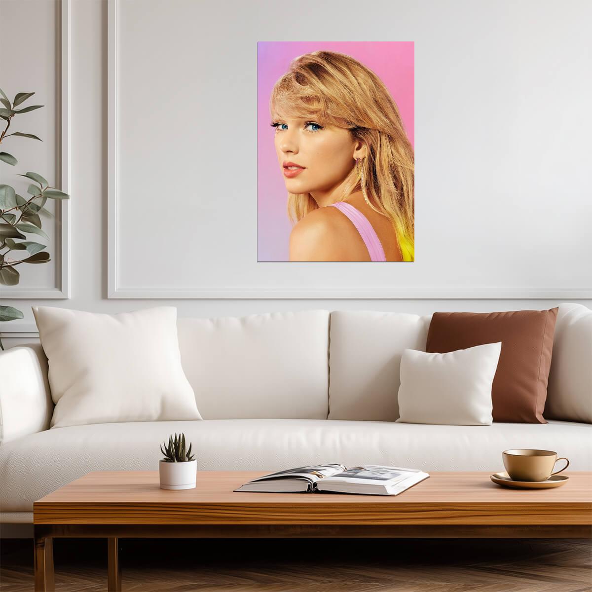 Taylor Swift Lover Era Close Up Portrait | Music Celebrity Poster | Pop Star Wall Art - Music Poster