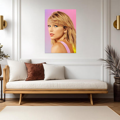 Taylor Swift Lover Era Close Up Portrait | Music Celebrity Poster | Pop Star Wall Art - Music Poster