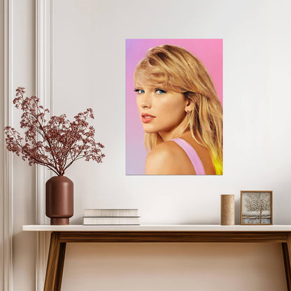 Taylor Swift Lover Era Close Up Portrait | Music Celebrity Poster | Pop Star Wall Art - Music Poster