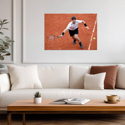 Andy Murray In Action on Clay Court | Professional Tennis Poster | Sports Legend Photography - Sports Poster