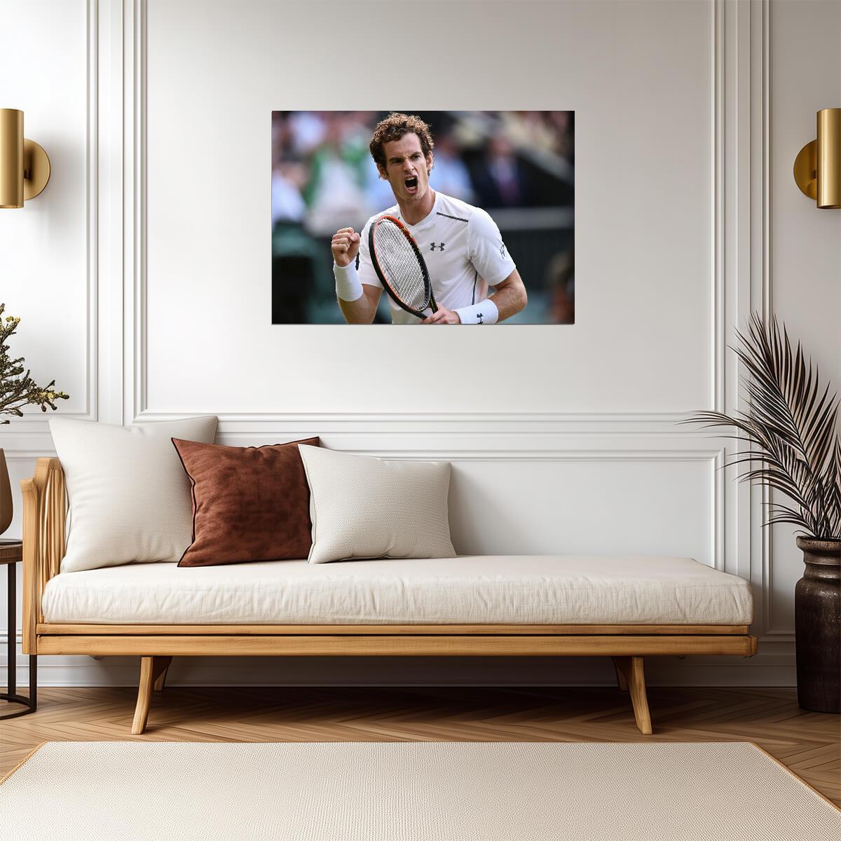 Andy Murray British Tennis Legend | Action Photography Poster | Wimbledon Celebration Wall Art - Sports Poster