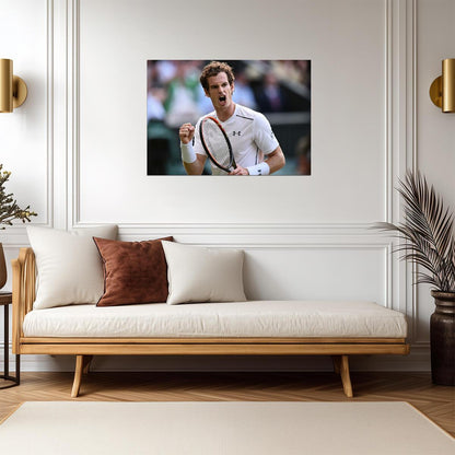 Andy Murray British Tennis Legend | Action Photography Poster | Wimbledon Celebration Wall Art - Sports Poster