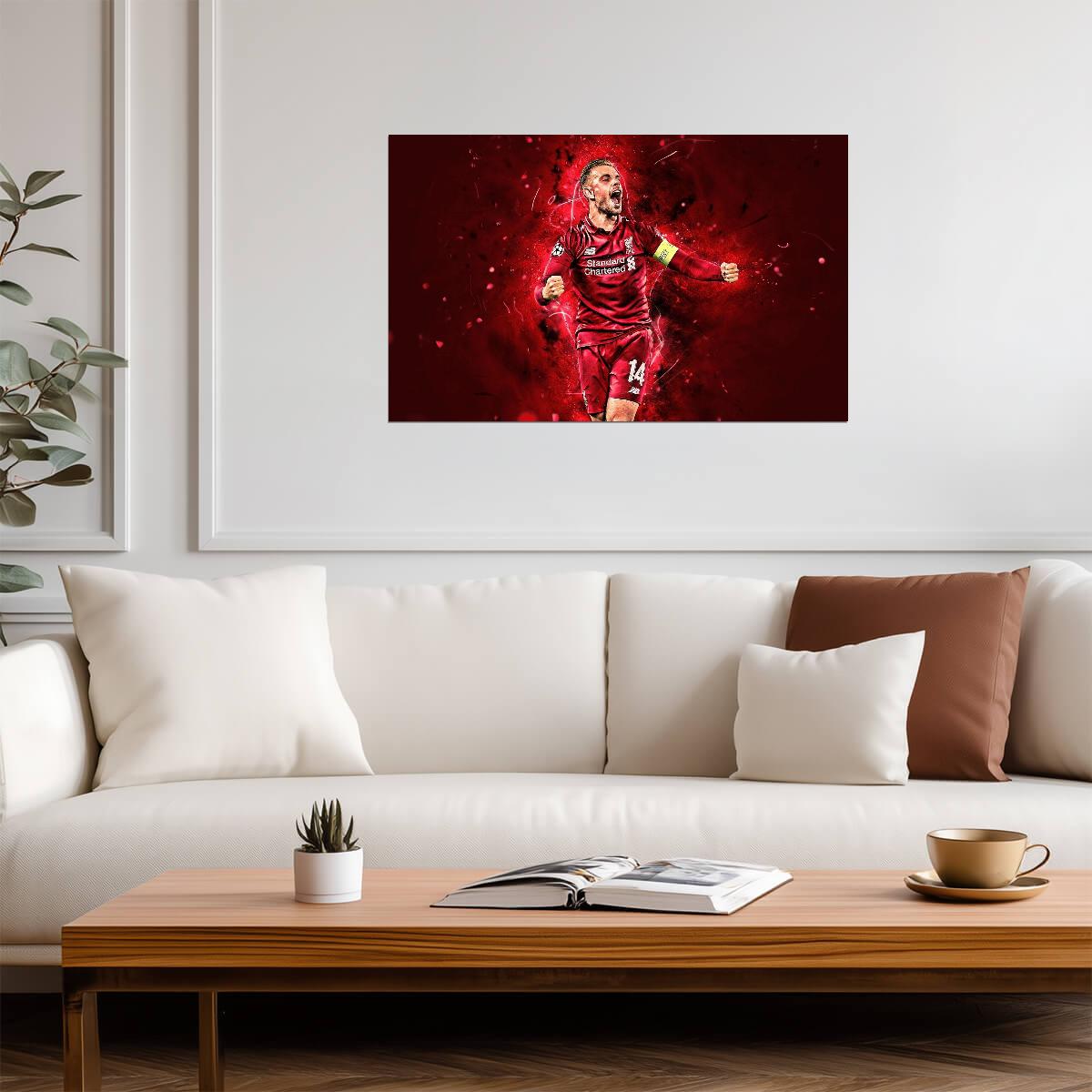 Jordan Henderson Liverpool FC Captain | Soccer Poster | Abstract Action Art - Sports Poster