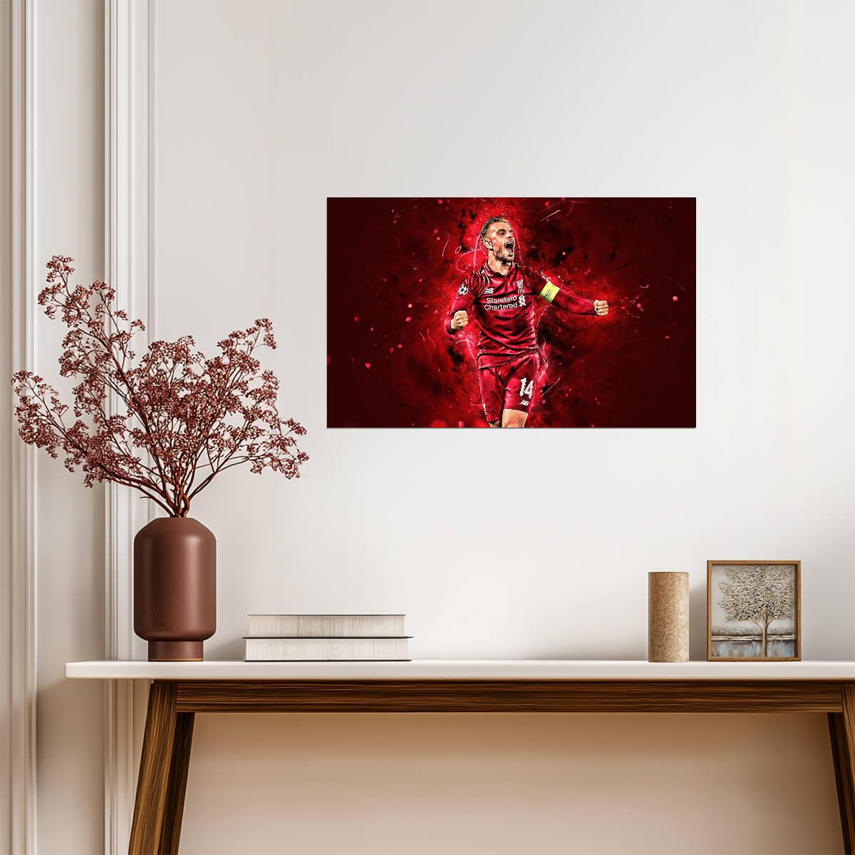 Jordan Henderson Liverpool FC Captain | Soccer Poster | Abstract Action Art - Sports Poster