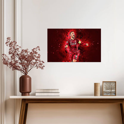 Jordan Henderson Liverpool FC Captain | Soccer Poster | Abstract Action Art - Sports Poster