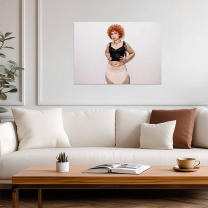 Ice Spice | Curly Hair Style | Star Poster - Music Poster