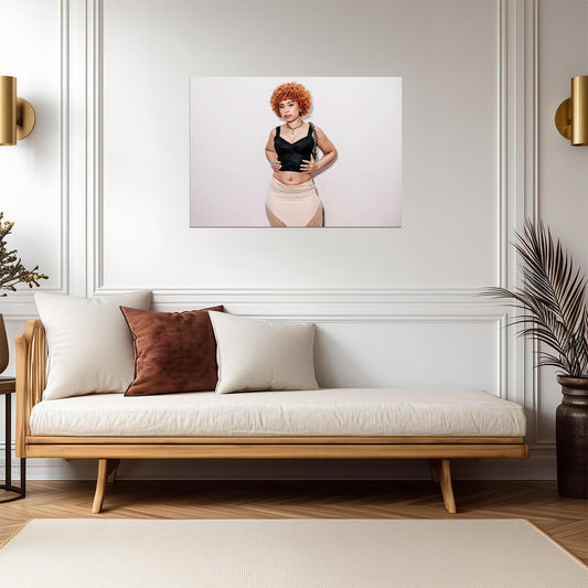 Ice Spice | Curly Hair Style | Star Poster - Music Poster