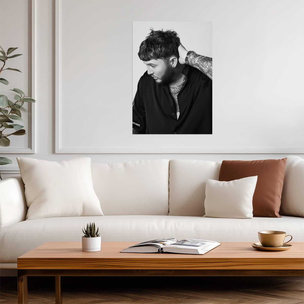 James Arthur | Black and White Print | Musician Poster - Music Poster