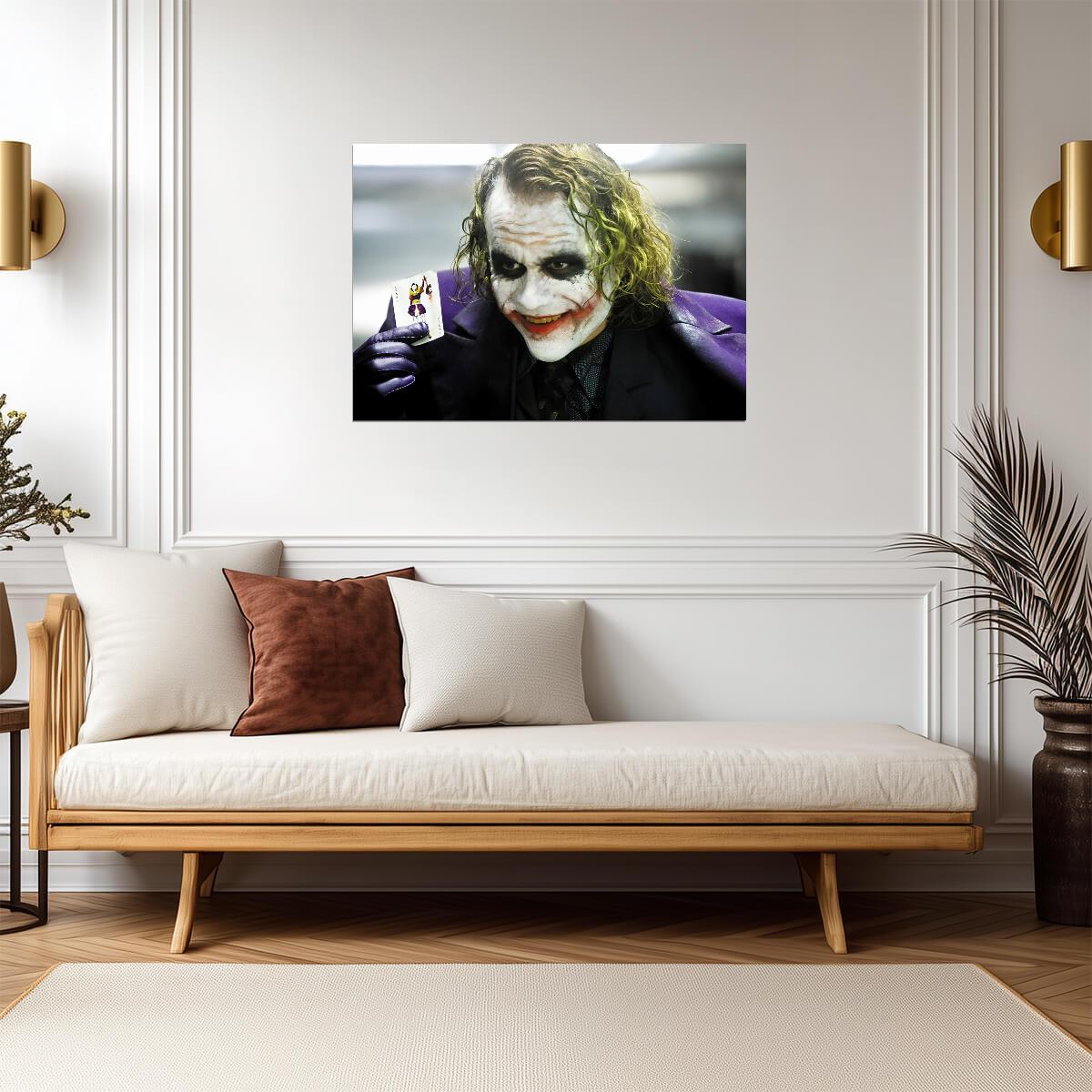 Joker Heath Ledger Poster | Joker Card Movie Print - Movies & TV Poster