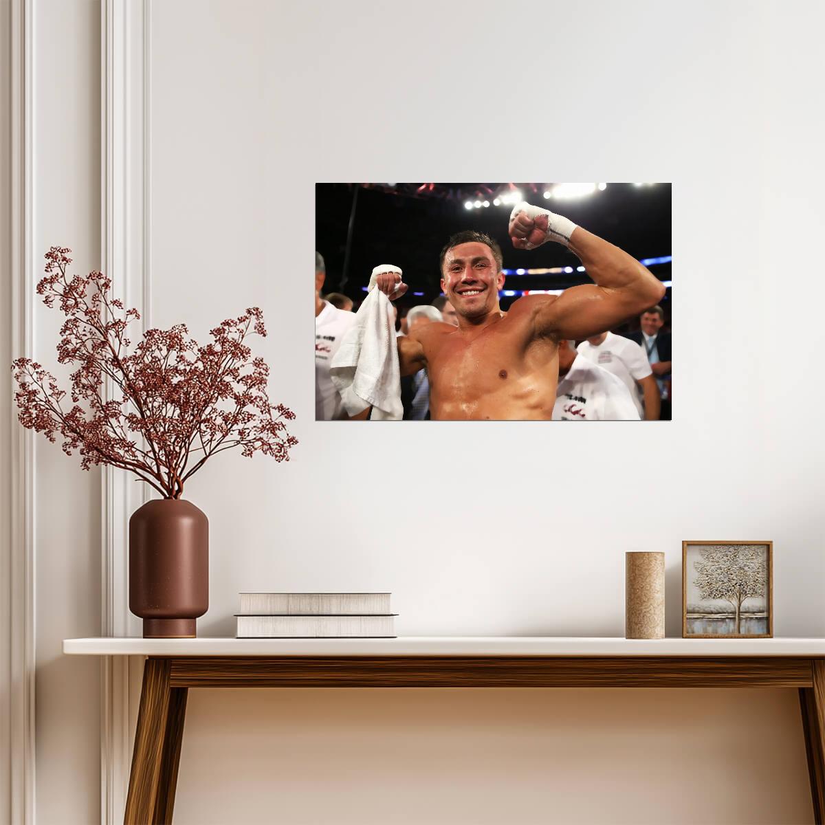Gennady GGG Golovkin Victory Celebration | Professional Boxing Poster | Combat Sports Legend Photo - Sports Poster