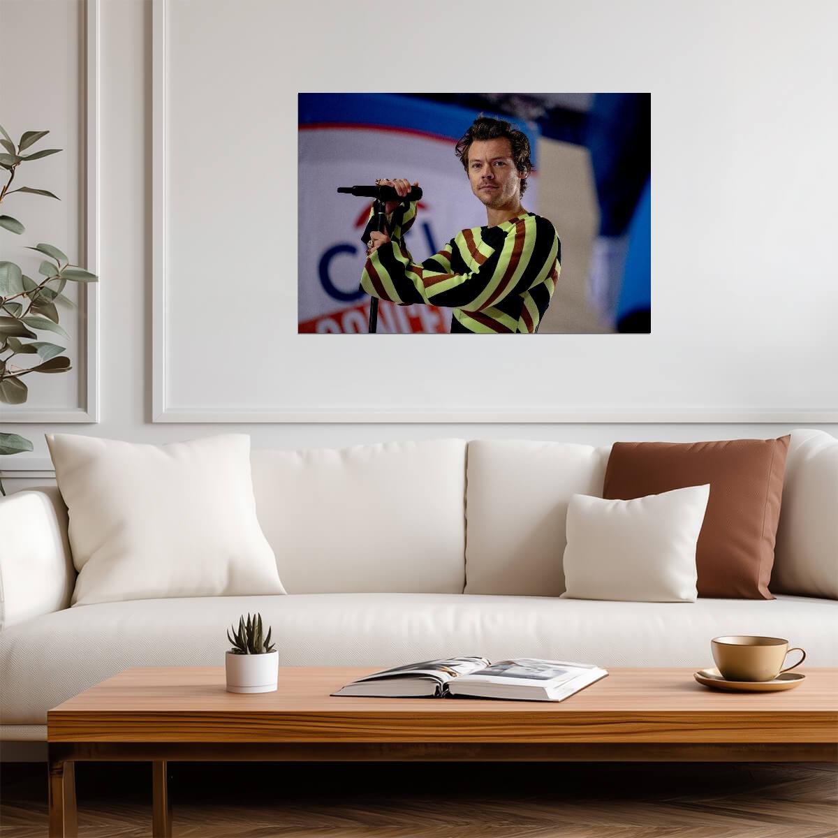 Harry Styles On Stage | Live Performance Photo | Pop Star Poster - Music Poster