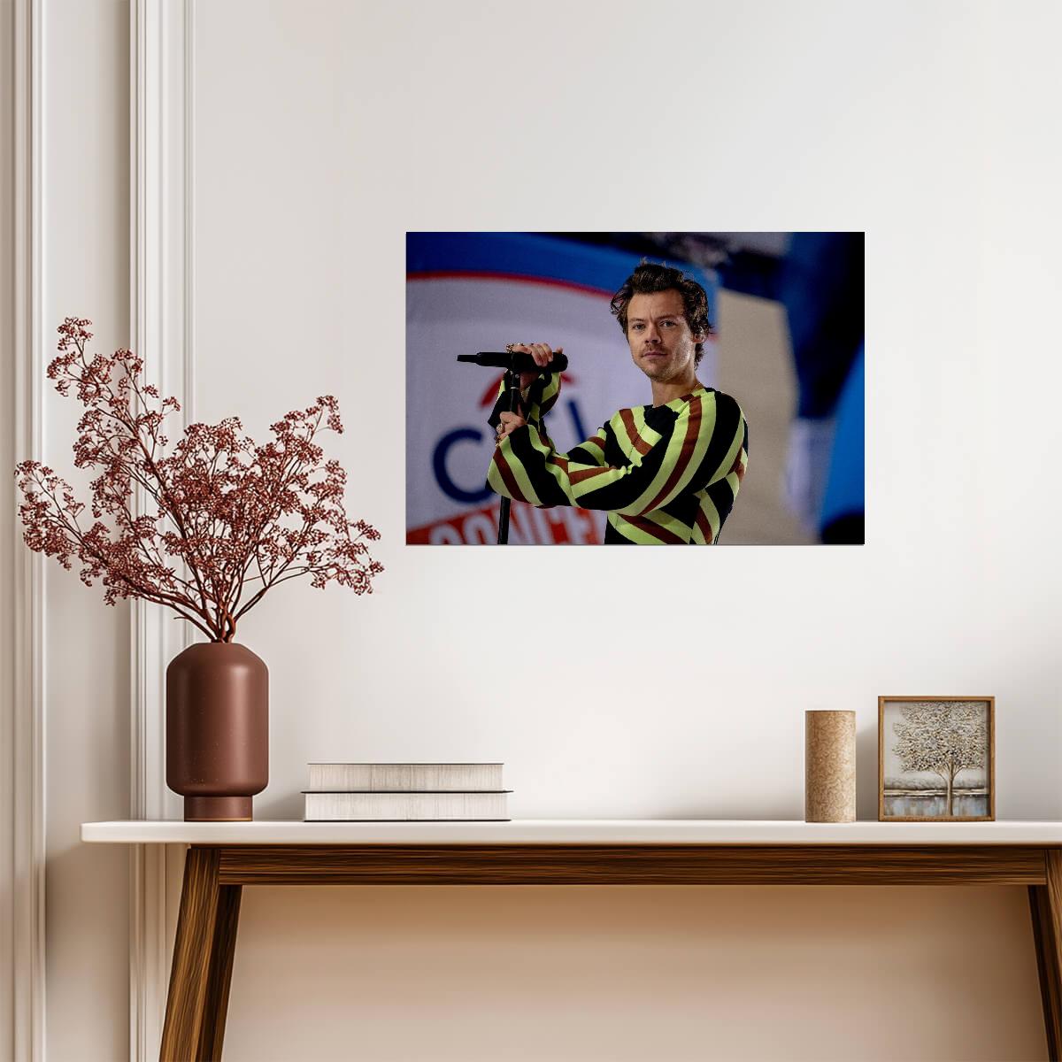 Harry Styles On Stage | Live Performance Photo | Pop Star Poster - Music Poster