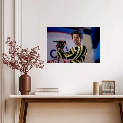 Harry Styles On Stage | Live Performance Photo | Pop Star Poster - Music Poster
