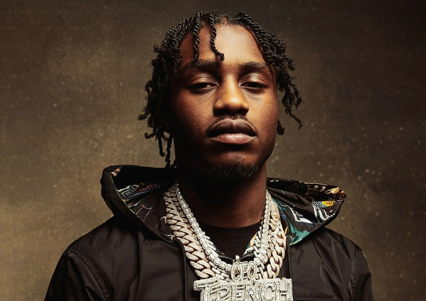 Lil Tjay Portrait | Hip Hop Artist Poster | Rapper Chain Bling Decor - Music Poster