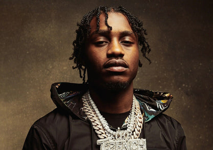 Lil Tjay Portrait | Hip Hop Artist Poster | Rapper Chain Bling Decor - Music Poster