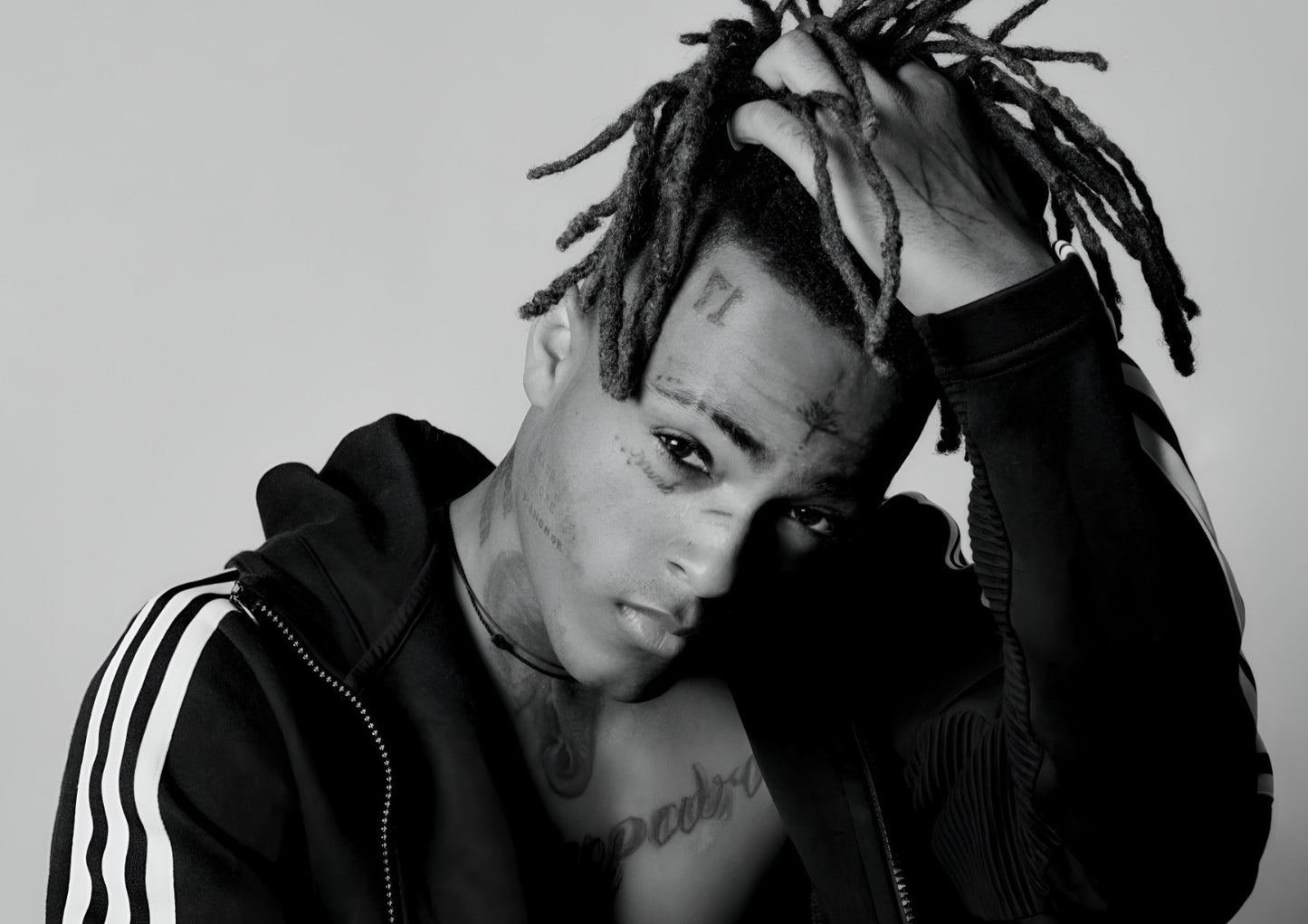 Xxxtentacion Black and White Portrait | Adidas Jacket Photoshoot | Music Star Poster - Music Poster