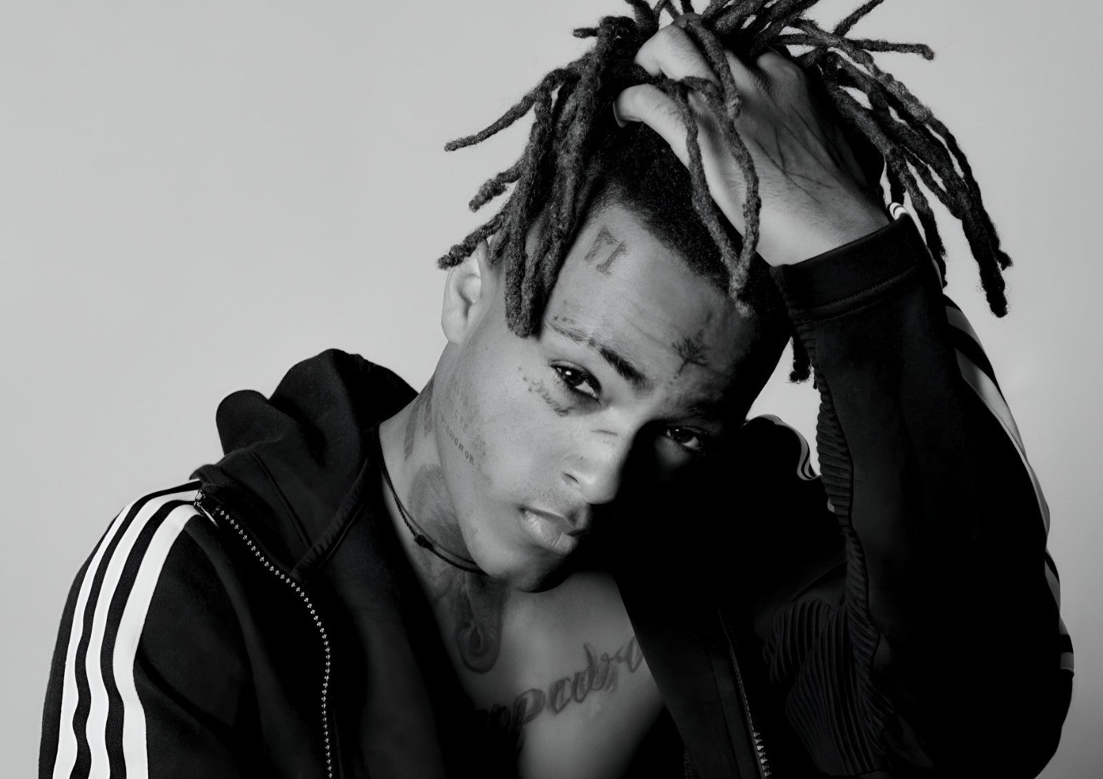 Xxxtentacion Black and White Portrait | Adidas Jacket Photoshoot | Music Star Poster - Music Poster