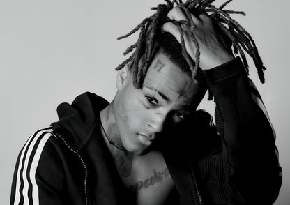 Xxxtentacion Black and White Portrait | Adidas Jacket Photoshoot | Music Star Poster - Music Poster