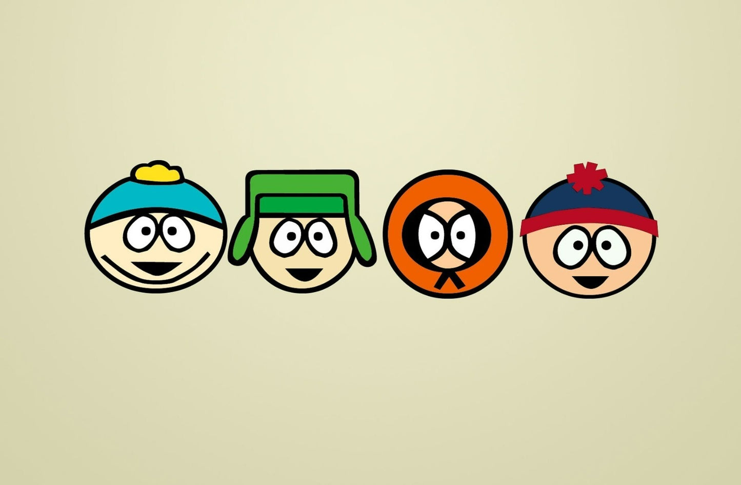 South Park Four Boys Heads | Minimalist Character Icons | Funny Cartoon Poster - Movies & TV Poster