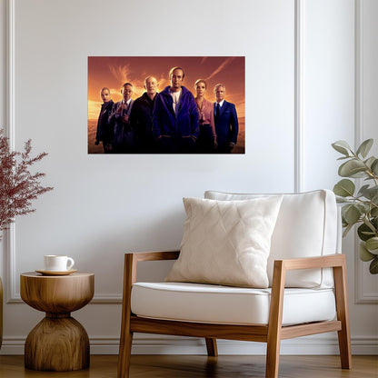 Better Call Saul Cast Poster | Main Characters Wall Art | Warm Tone TV Show Print - Movies & TV Poster