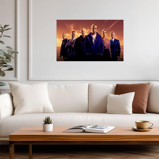 Better Call Saul Cast Poster | Main Characters Wall Art | Warm Tone TV Show Print - Movies & TV Poster
