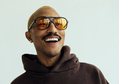 Pharrell Williams in Hat & Sunglasses | Celebrity Portrait Poster | Music Star Wall Art - Music Poster