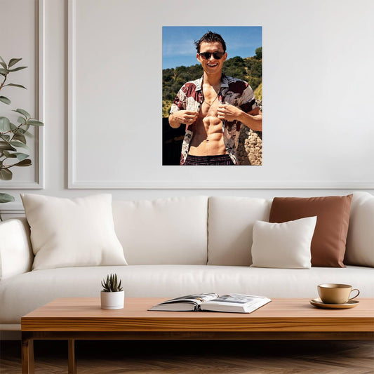 Tom Holland Shirtless Photoshoot | Celebrity Portrait Poster | Modern Actor Wall Art - Celebrities Poster