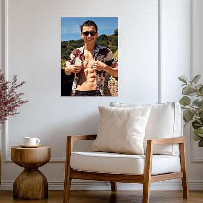 Tom Holland Shirtless Photoshoot | Celebrity Portrait Poster | Modern Actor Wall Art - Celebrities Poster