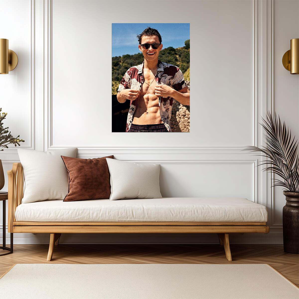 Tom Holland Shirtless Photoshoot | Celebrity Portrait Poster | Modern Actor Wall Art - Celebrities Poster