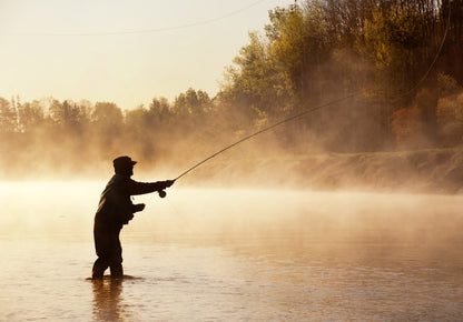 Fisherman in Morning Mist | Fly Fishing Poster | Nature Photography Art - Photography Poster