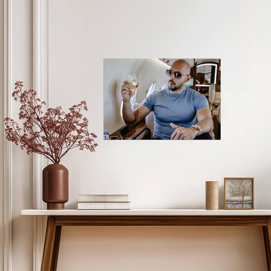 Andrew Tate Private Jet Lifestyle | Motivational Poster | Entrepreneur Wall Art - Celebrities Poster
