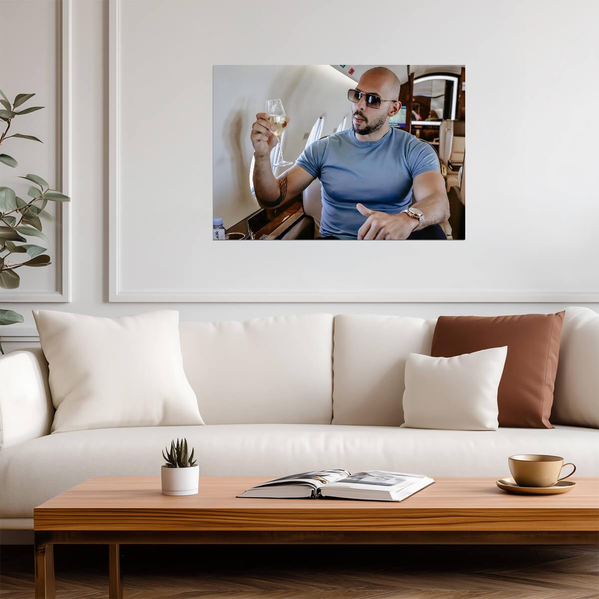 Andrew Tate Private Jet Lifestyle | Motivational Poster | Entrepreneur Wall Art - Celebrities Poster
