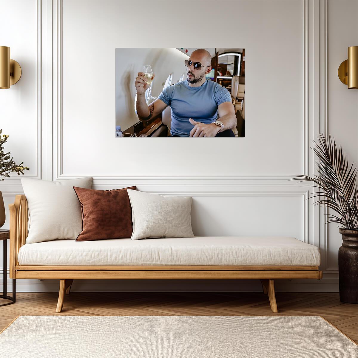 Andrew Tate Private Jet Lifestyle | Motivational Poster | Entrepreneur Wall Art - Celebrities Poster