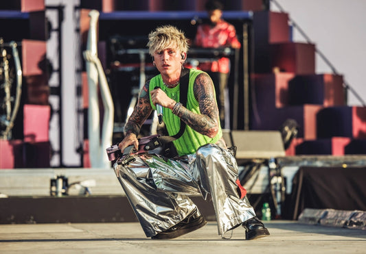 Machine Gun Kelly Live Concert | Green Vest & Silver Pants | Pop Punk Poster - Music Poster